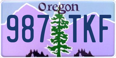 OR license plate 987TKF