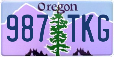 OR license plate 987TKG