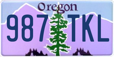 OR license plate 987TKL