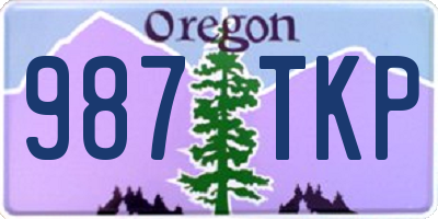 OR license plate 987TKP