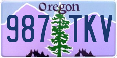 OR license plate 987TKV