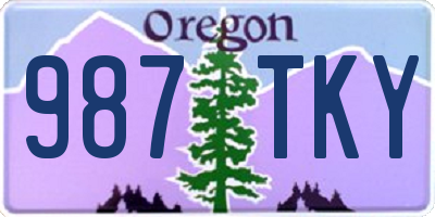 OR license plate 987TKY