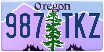 OR license plate 987TKZ