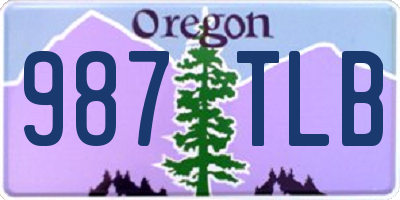 OR license plate 987TLB