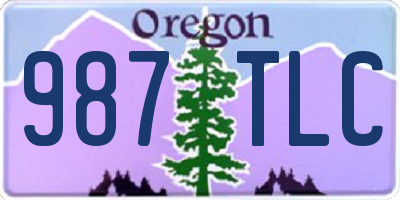 OR license plate 987TLC