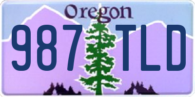 OR license plate 987TLD