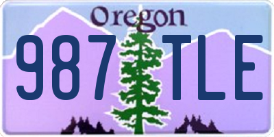 OR license plate 987TLE
