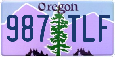 OR license plate 987TLF