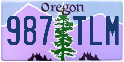 OR license plate 987TLM