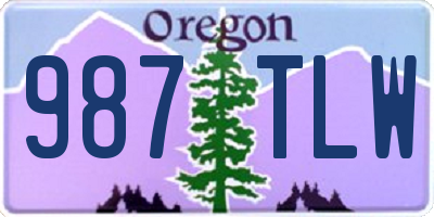 OR license plate 987TLW