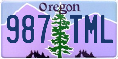 OR license plate 987TML