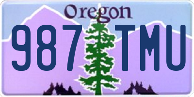 OR license plate 987TMU