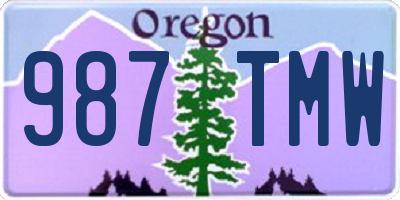 OR license plate 987TMW