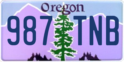 OR license plate 987TNB