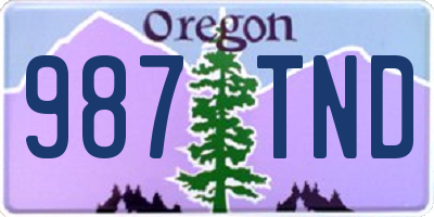 OR license plate 987TND