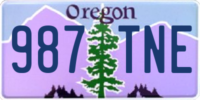 OR license plate 987TNE