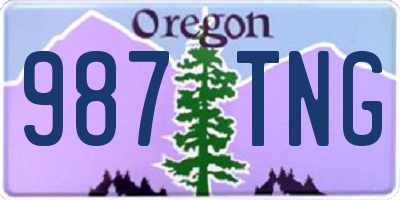 OR license plate 987TNG