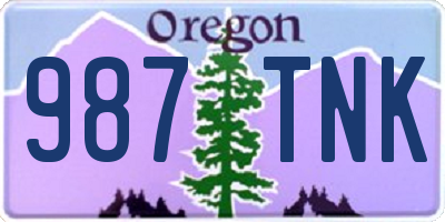OR license plate 987TNK
