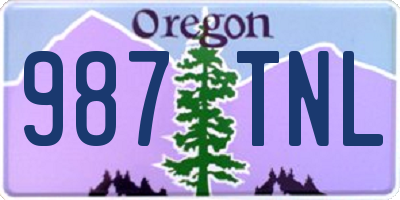 OR license plate 987TNL