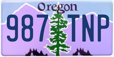 OR license plate 987TNP