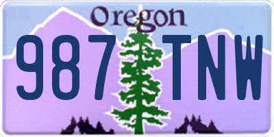 OR license plate 987TNW