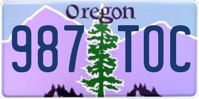 OR license plate 987TOC