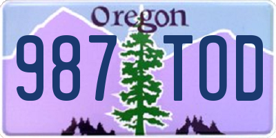 OR license plate 987TOD