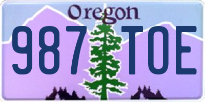 OR license plate 987TOE