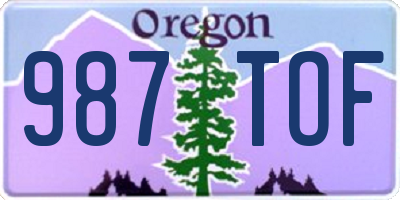 OR license plate 987TOF
