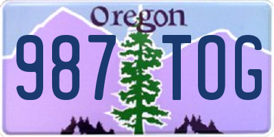 OR license plate 987TOG