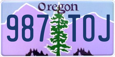 OR license plate 987TOJ