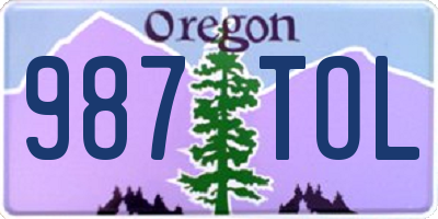 OR license plate 987TOL