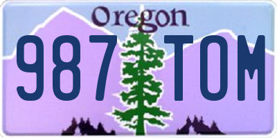OR license plate 987TOM