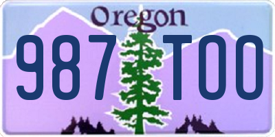 OR license plate 987TOO