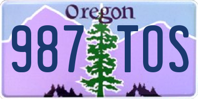 OR license plate 987TOS