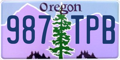 OR license plate 987TPB