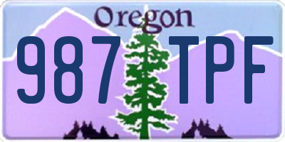 OR license plate 987TPF