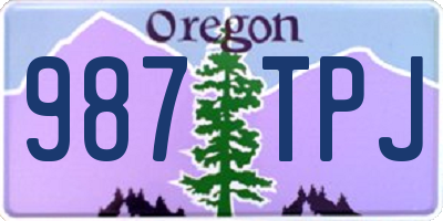 OR license plate 987TPJ