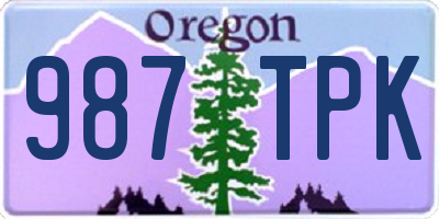 OR license plate 987TPK