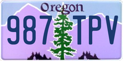 OR license plate 987TPV