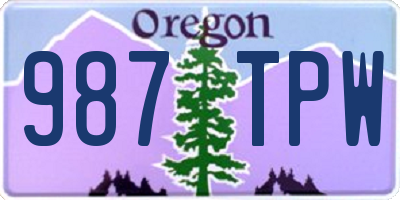 OR license plate 987TPW