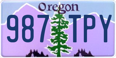 OR license plate 987TPY