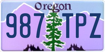OR license plate 987TPZ