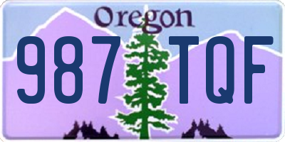 OR license plate 987TQF