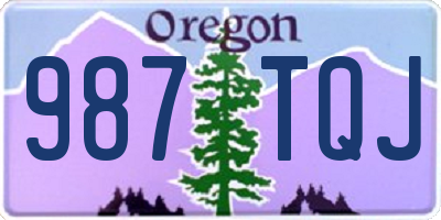 OR license plate 987TQJ