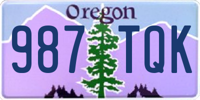 OR license plate 987TQK