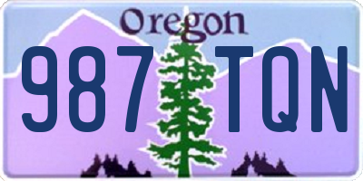 OR license plate 987TQN