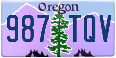 OR license plate 987TQV