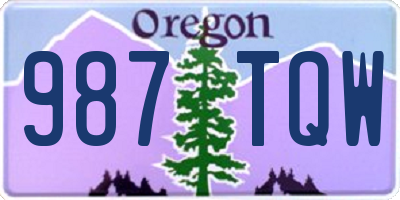 OR license plate 987TQW
