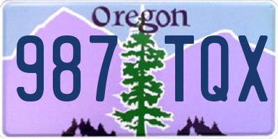 OR license plate 987TQX
